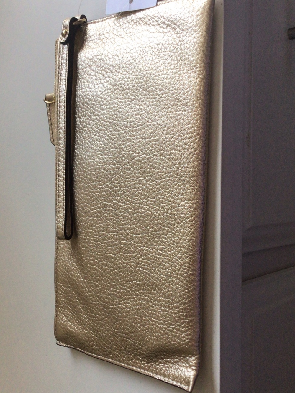 Michael Kors Metallic Gold Leather Wristlet Clutch - Picture 3 of 4